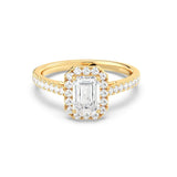 1ct Solitaire Ring Pavé Band with Halo