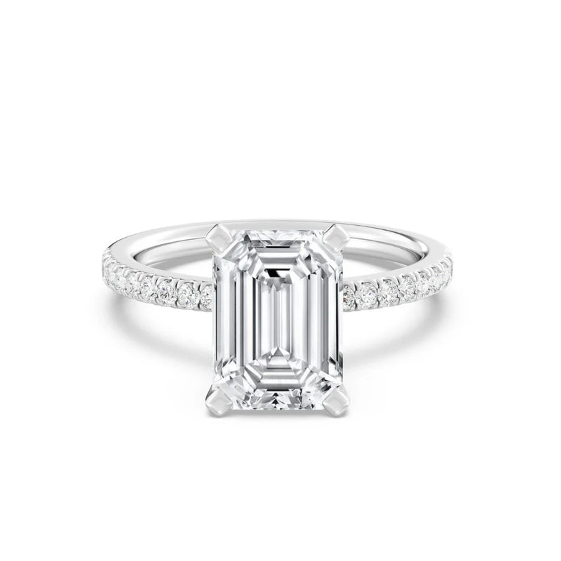 3ct Solitaire Ring Pavé Band