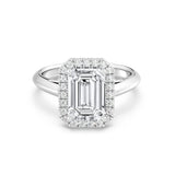 3ct Solitaire Ring Plain Band with Halo