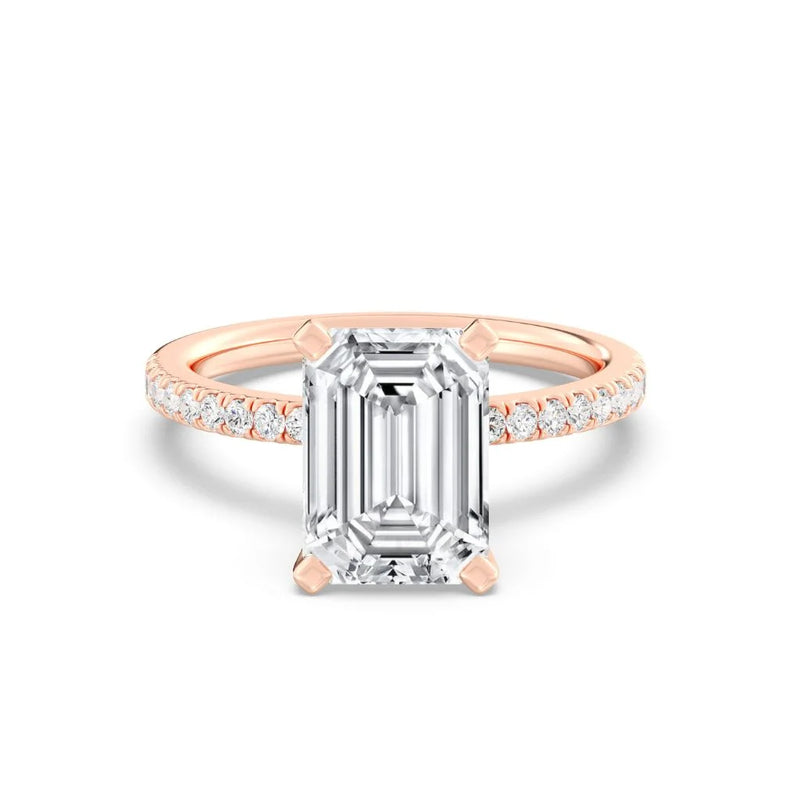 3ct Solitaire Ring Pavé Band