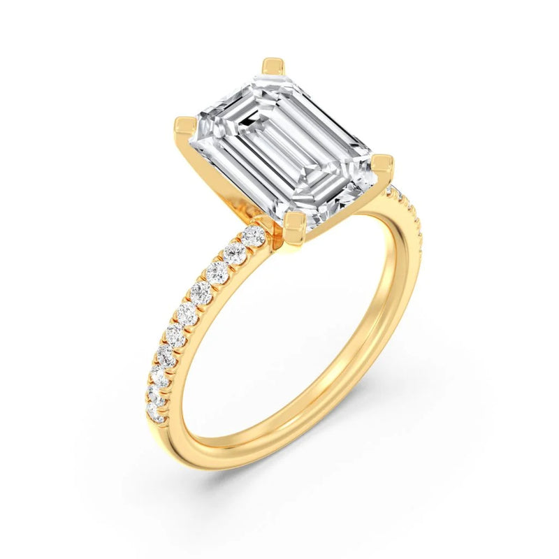 3ct Solitaire Ring Pavé Band