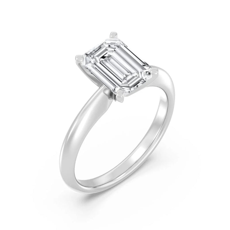 2ct Solitaire Ring Plain Band