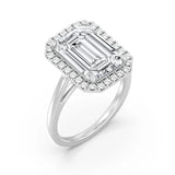 5ct Solitaire Ring Plain Band with Halo