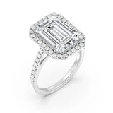 5ct Solitaire Ring Diamond Band with Halo