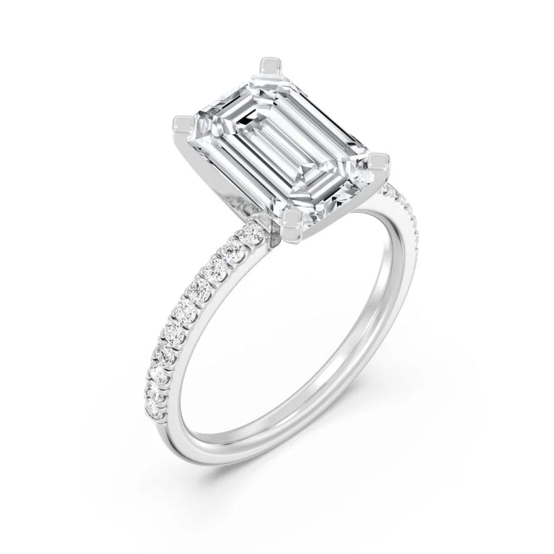 3ct Solitaire Ring Pavé Band