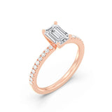 1ct Solitaire Ring Pavé Band