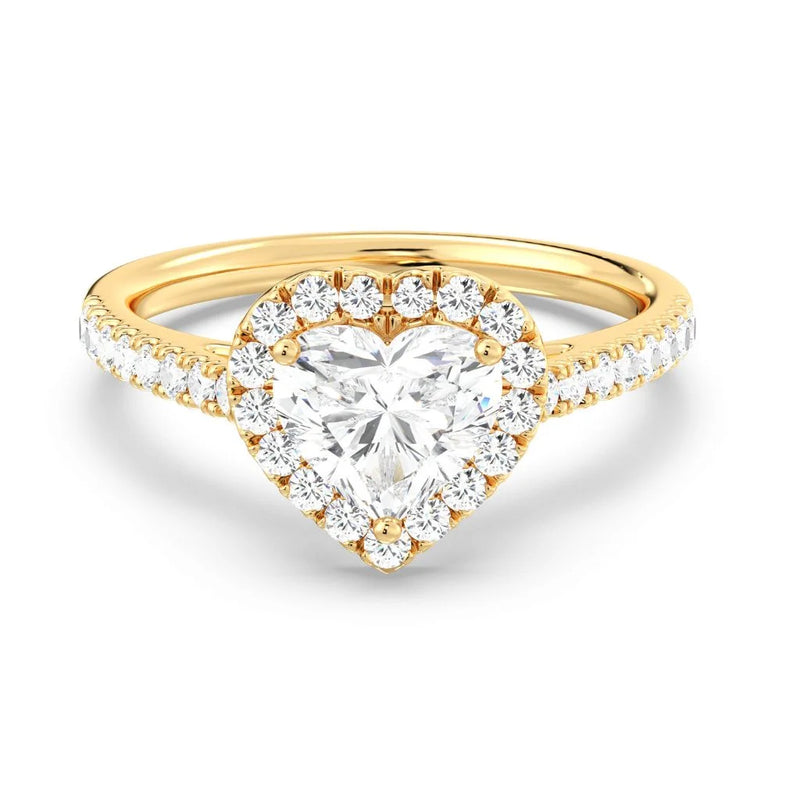 1ct Solitaire Ring Pavé Band with Halo [1]