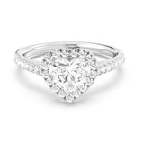 1ct Solitaire Ring Pavé Band with Halo [1]