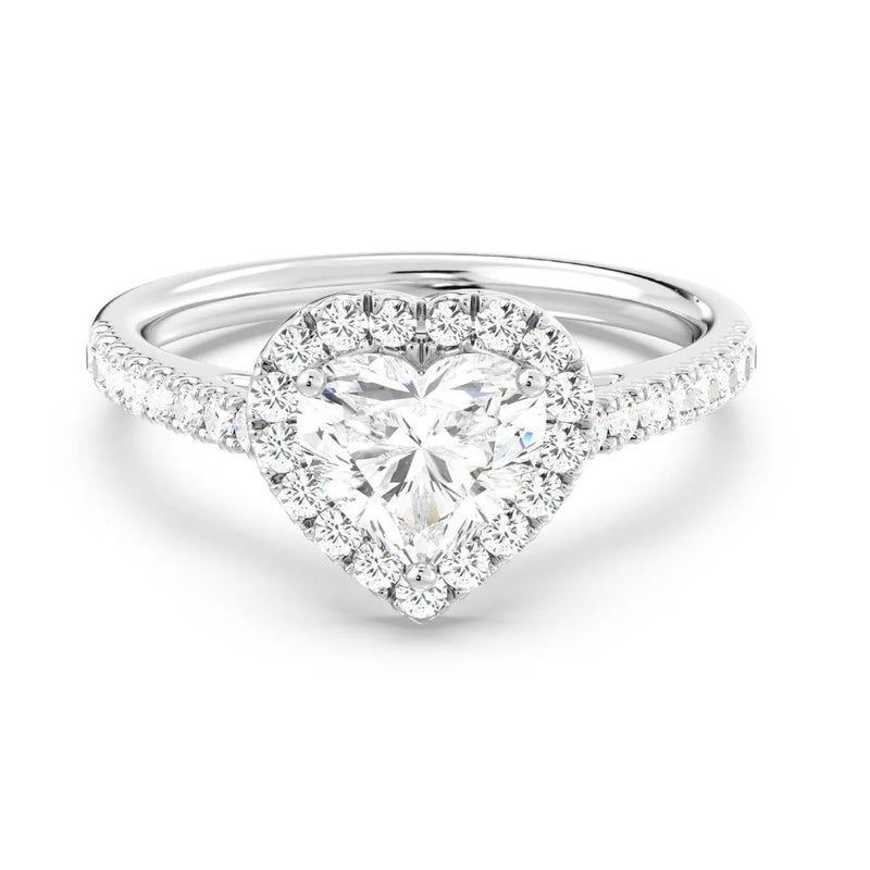 1ct Solitaire Ring Pavé Band with Halo [1]