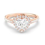 1ct Solitaire Ring Pavé Band with Halo [1]