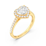 1ct Solitaire Ring Pavé Band with Halo [1]