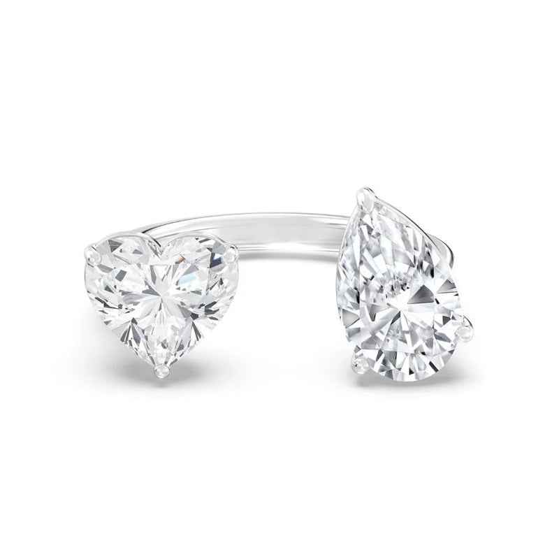 2+2ct Pear & Heart Ring