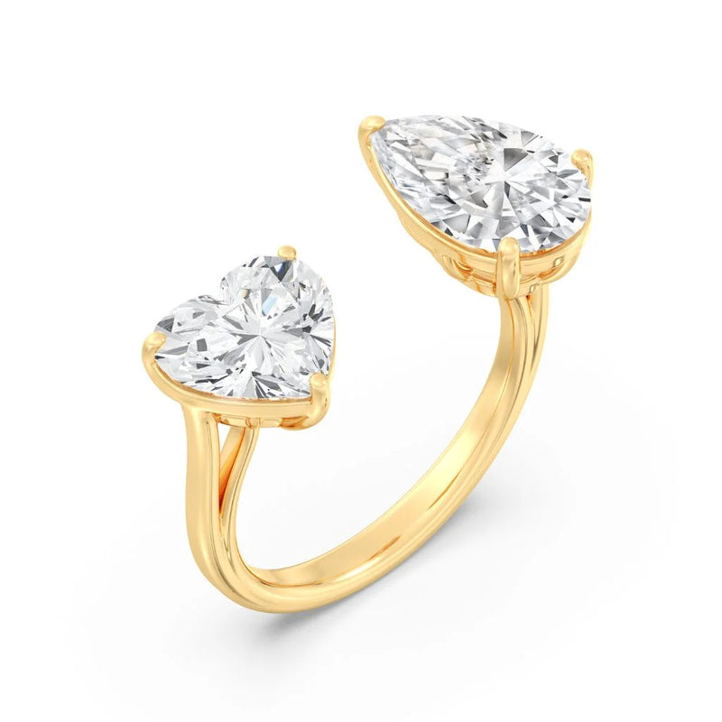 2+2ct Pear & Heart Ring