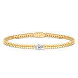 1ct Heart Cuban Link Bracelet