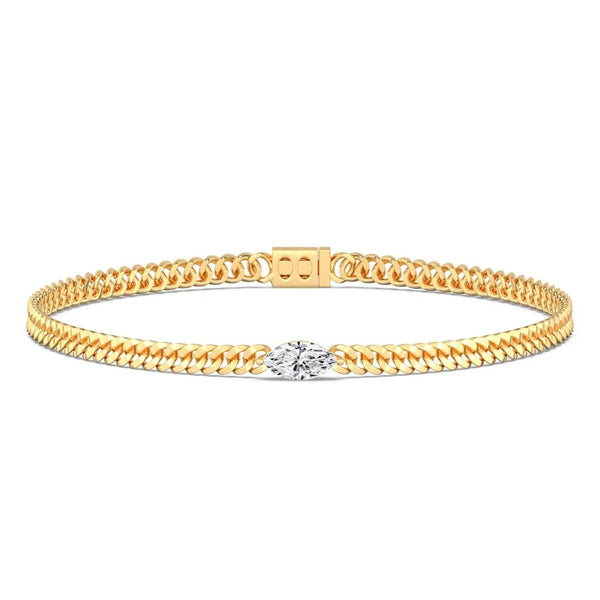 1ct Marquise Cuban Link Bracelet