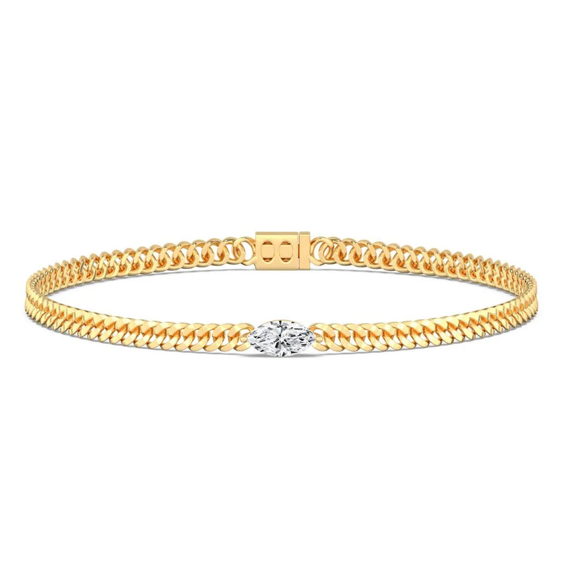 1ct Heart Cuban Link Bracelet