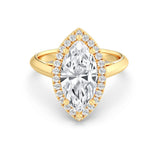 3ct Solitaire Ring Plain Band with Halo [1]