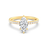 1ct Solitaire Ring Pavé Band