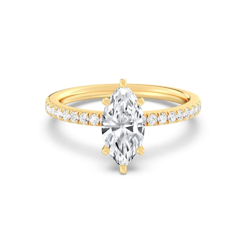 1ct Solitaire Ring Pavé Band