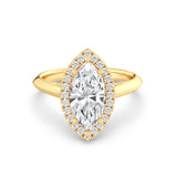 2ct Solitaire Ring Plain Band with Halo [1]