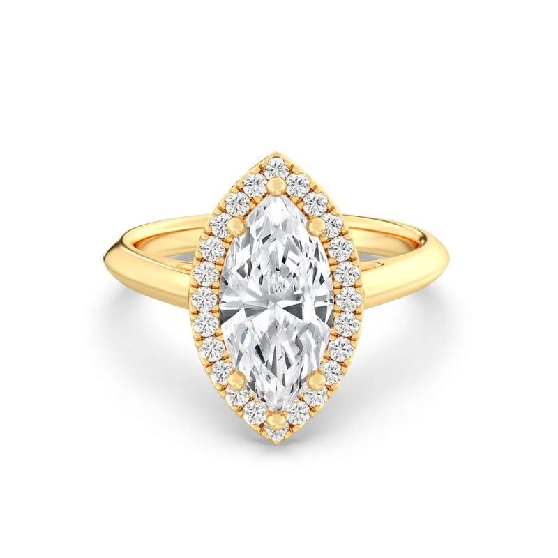 2ct Solitaire Ring Plain Band with Halo [1]