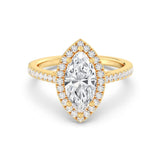 2ct Solitaire Ring Pavé Band with Halo