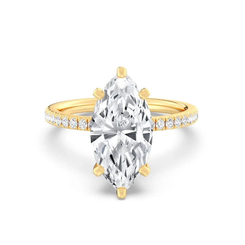 3ct Solitaire Ring Pavé Band