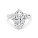 2ct Solitaire Ring Pavé Band with Halo [1]