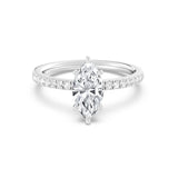 1ct Solitaire Ring Pavé Band