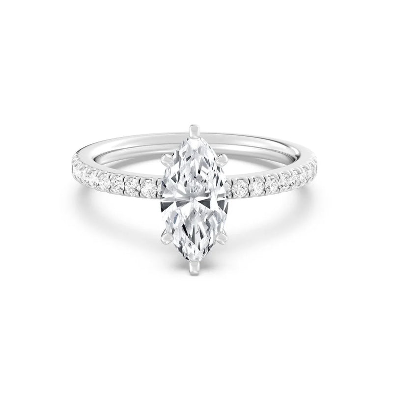 1ct Solitaire Ring Pavé Band