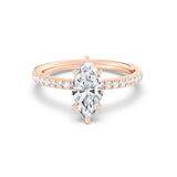 1ct Solitaire Ring Pavé Band