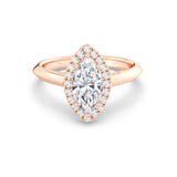 1ct Solitaire Ring Plain Band with Halo