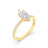 1ct Solitaire Ring Pavé Band