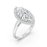 3ct Solitaire Ring Plain Band with Halo [1]