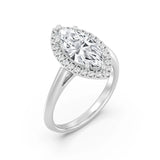 2ct Solitaire Ring Plain Band with Halo [1]