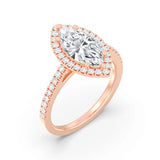 2ct Solitaire Ring Pavé Band with Halo [1]