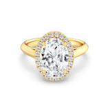 3ct Solitaire Ring Plain Band with Halo