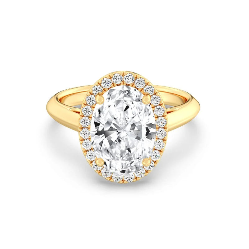 3ct Solitaire Ring Plain Band with Halo