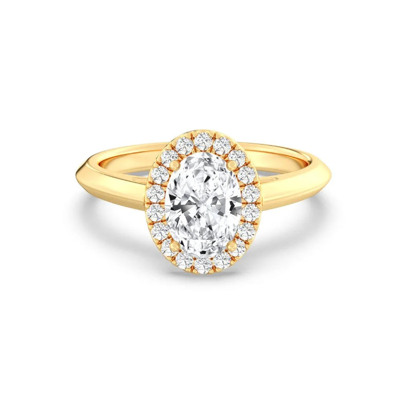 1ct Solitaire Ring Plain Band with Halo [1]