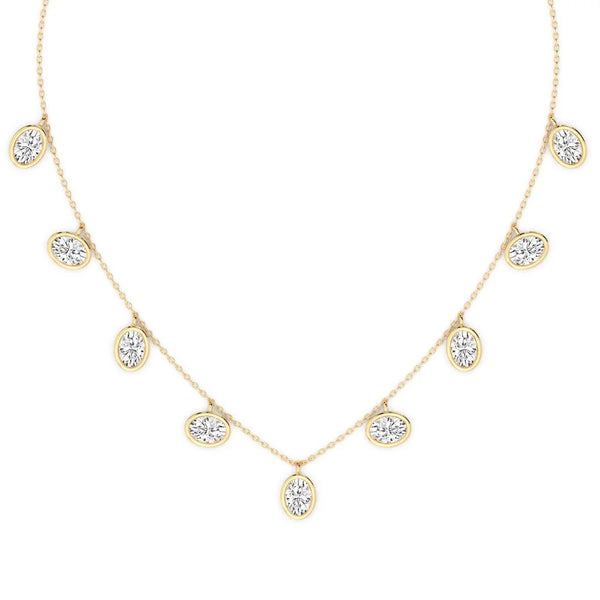 0.70ct Oval Bezel Chain Choker