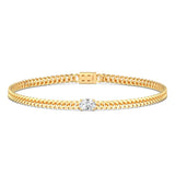 1ct Pear Cuban Link Bracelet