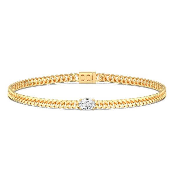 1ct Oval Cuban Link Bracelet