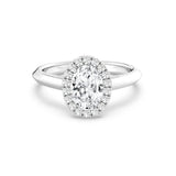 1ct Solitaire Ring Plain Band with Halo [1]