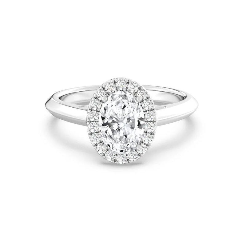 1ct Solitaire Ring Plain Band with Halo [1]