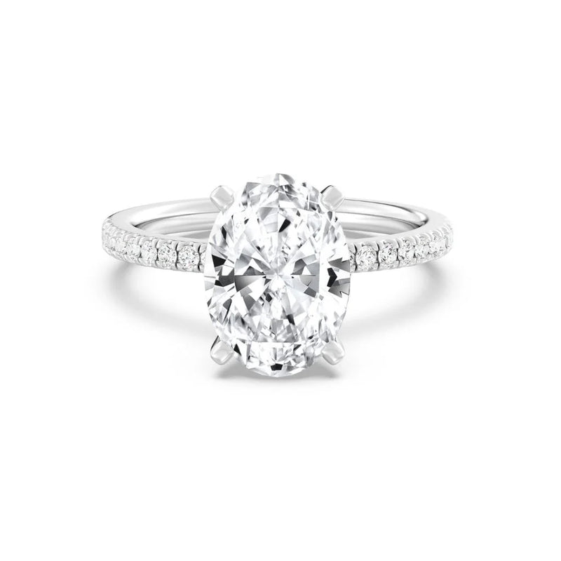 3ct Solitaire Ring Pavé Band