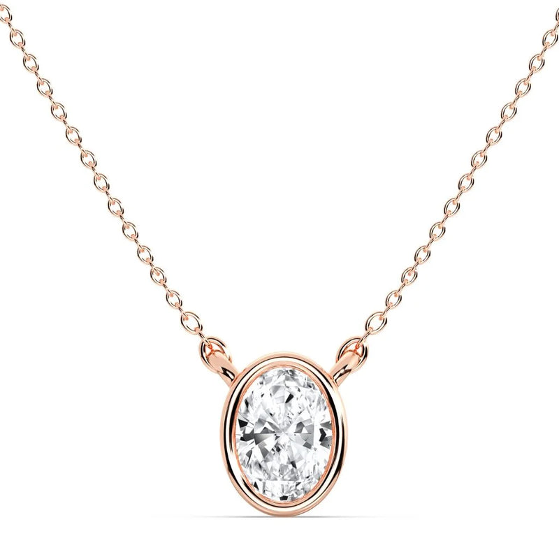 0.70ct Bezel Oval Pendant