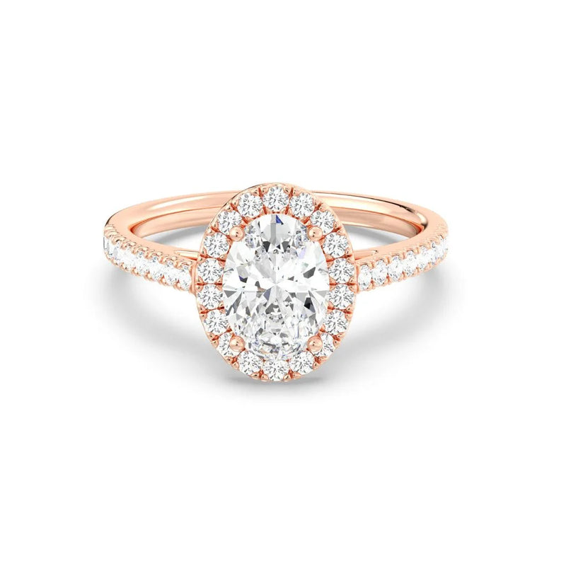 1ct Solitaire Ring Pavé Band with Halo [1]