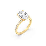 3ct Solitaire Ring Pavé Band