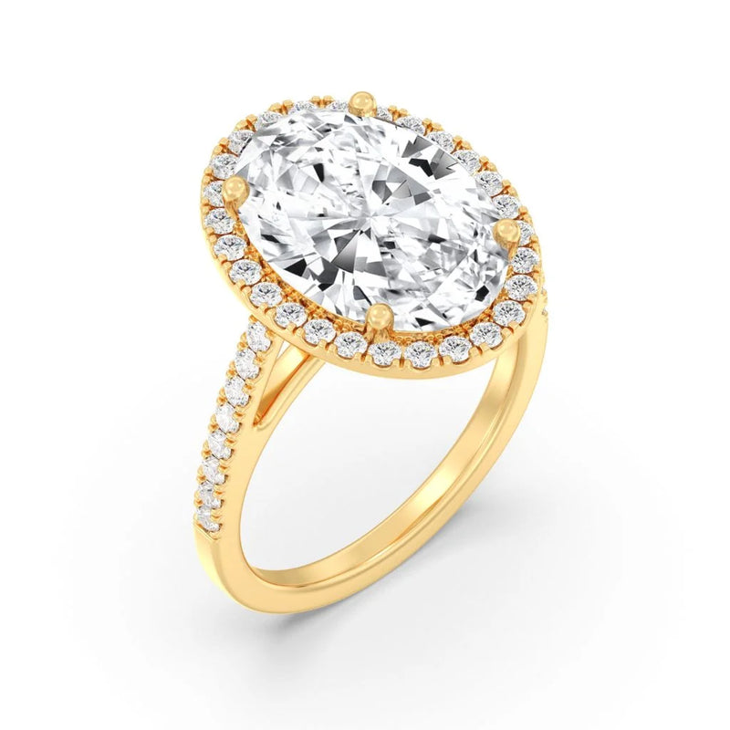 5ct Solitaire Ring Diamond Band with Halo [1]