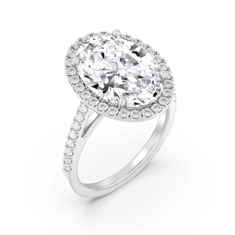 5ct Solitaire Ring Diamond Band with Halo [1]